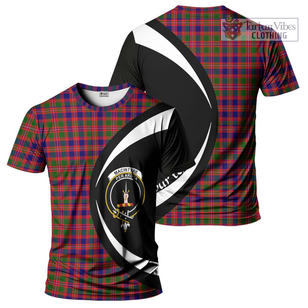 Tartan Vibes Clothing MacIntyre Modern Tartan T-Shirt with Family Crest Circle Style