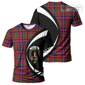 MacIntyre Modern Tartan T-Shirt with Family Crest Circle Style