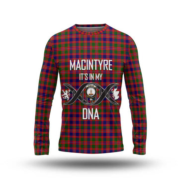 MacIntyre Modern Tartan Long Sleeve T-Shirt with Family Crest DNA In Me Style