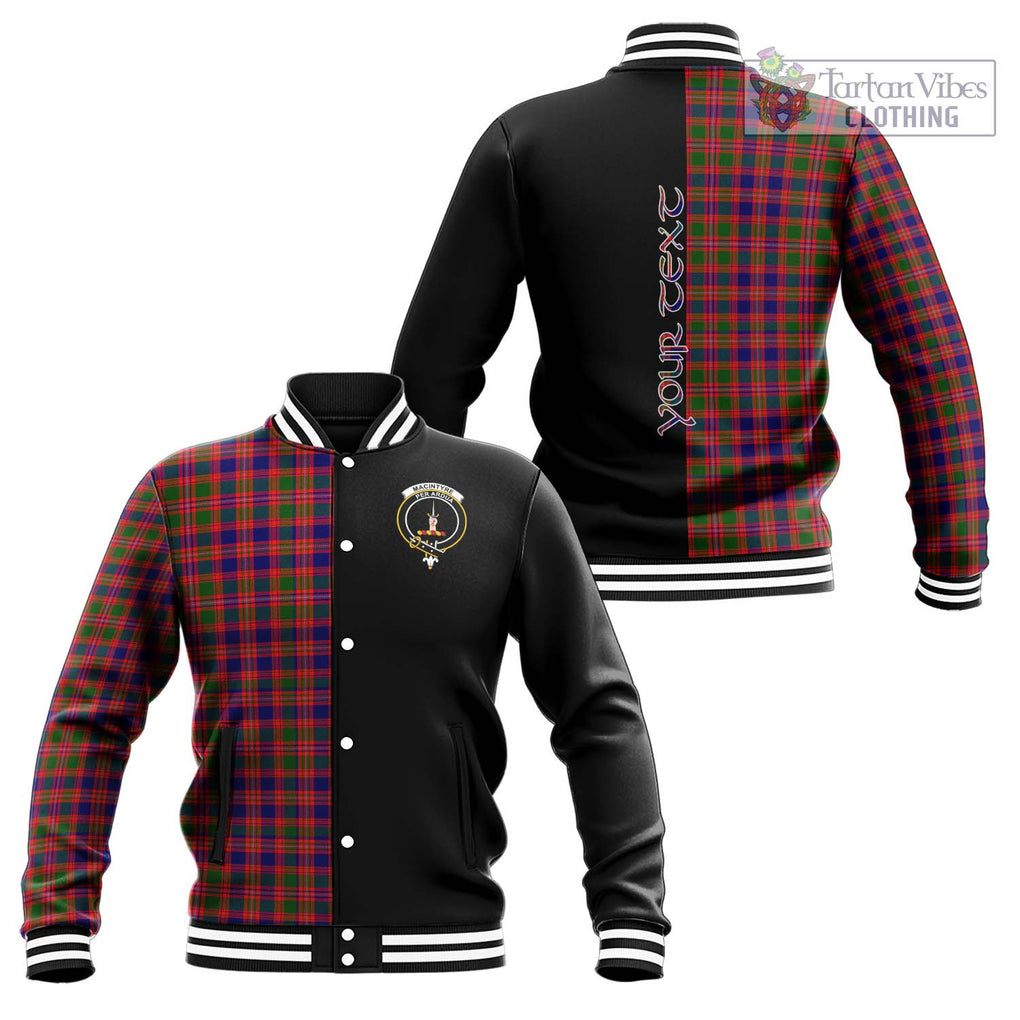 MacIntyre Modern Tartan Baseball Jacket with Family Crest and Half Of Me Style Unisex - Tartanvibesclothing Shop