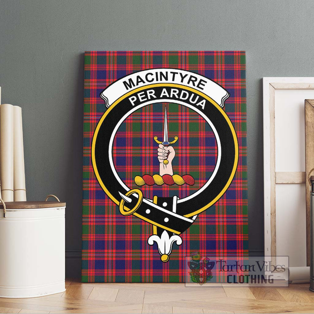 MacIntyre Modern Tartan Canvas Print Wall Art with Family Crest Without Frame - Tartan Vibes Clothing