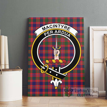 MacIntyre Modern Tartan Canvas Print Wall Art with Family Crest