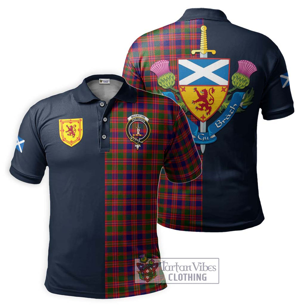 Tartan Vibes Clothing MacIntyre Modern Tartan Polo Shirt with Scottish Lion Royal Arm Half Style