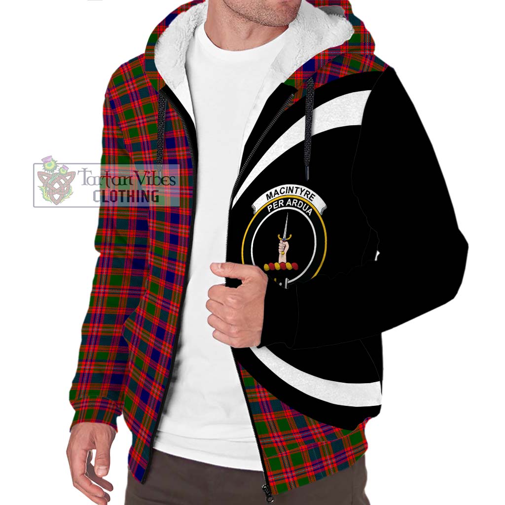 MacIntyre Modern Tartan Sherpa Hoodie with Family Crest Circle Style Unisex S - Tartan Vibes Clothing