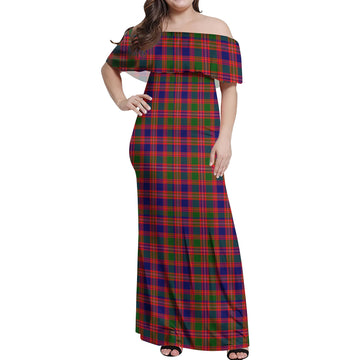 MacIntyre Modern Tartan Off Shoulder Long Dress