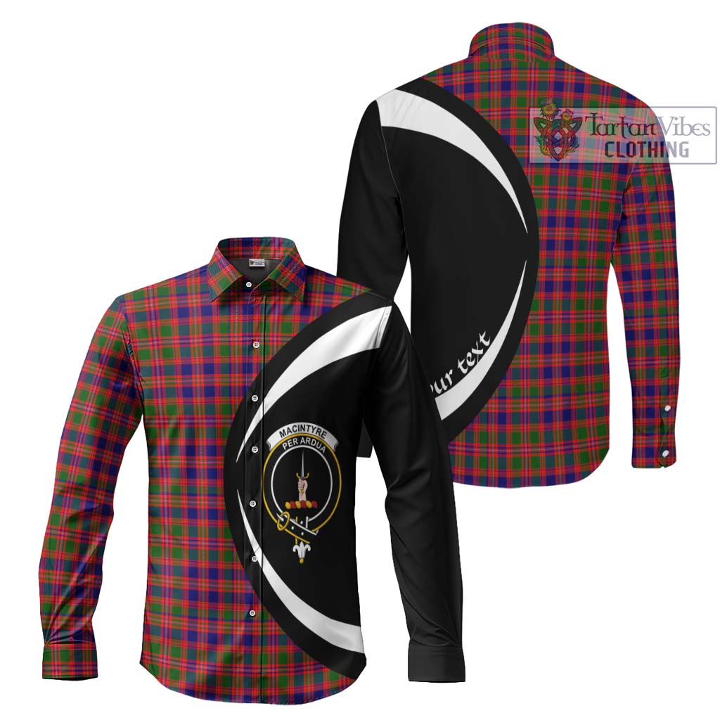 MacIntyre Modern Tartan Long Sleeve Button Up with Family Crest Circle Style Men's Shirt S - Tartan Vibes Clothing