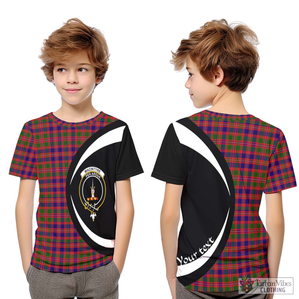 MacIntyre Modern Tartan Kid T-Shirt with Family Crest Circle Style Youth XL Size14 - Tartan Vibes Clothing