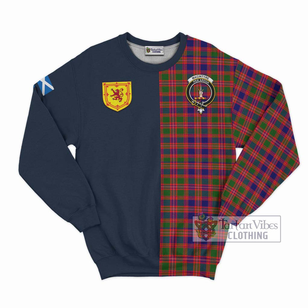 Tartan Vibes Clothing MacIntyre Modern Tartan Sweatshirt with Scottish Lion Royal Arm Half Style