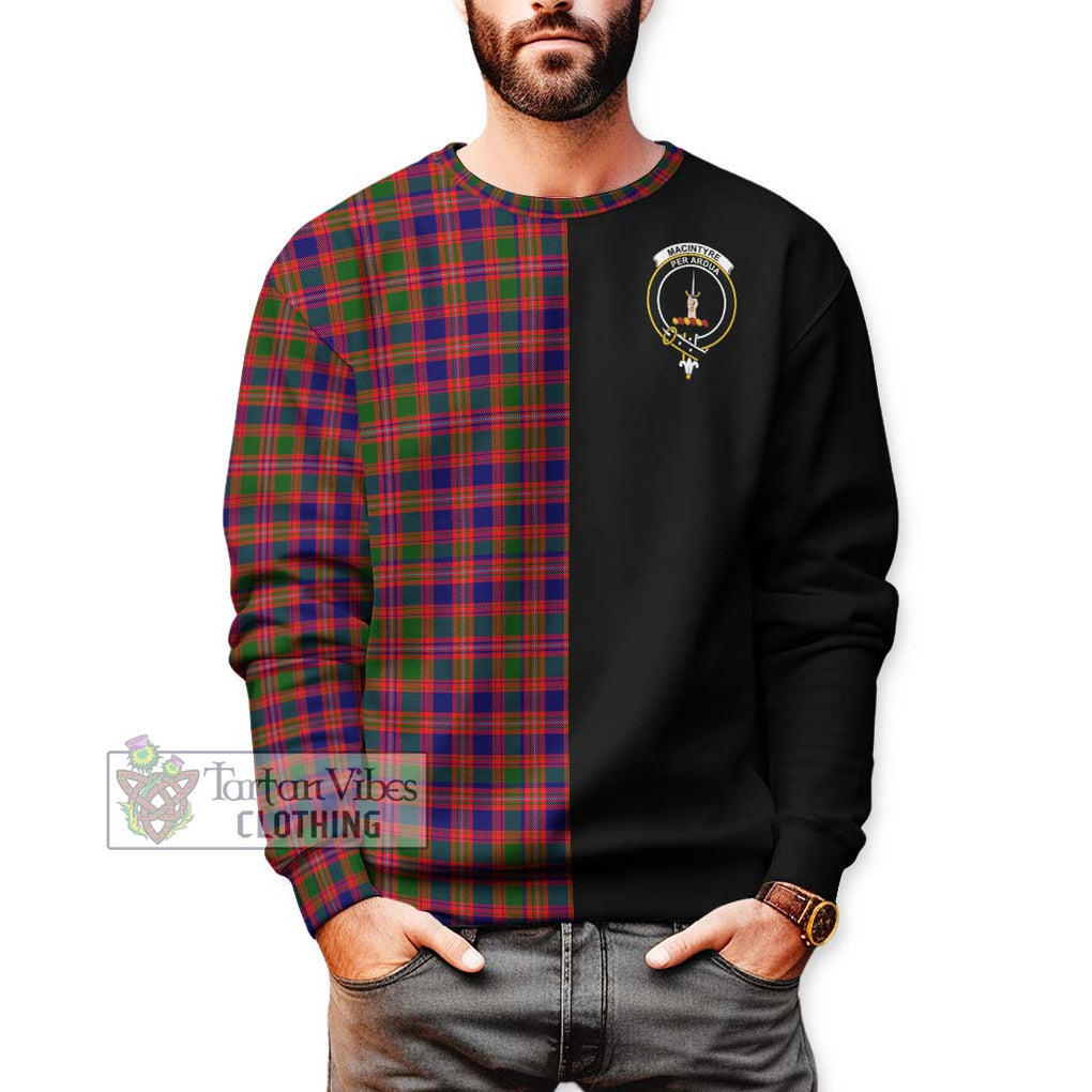 MacIntyre Modern Tartan Sweatshirt with Family Crest and Half Of Me Style Unisex - Tartanvibesclothing Shop