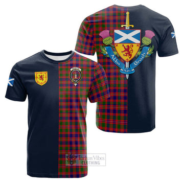 MacIntyre Modern Tartan Cotton T-shirt Alba with Scottish Lion Royal Arm Half Style