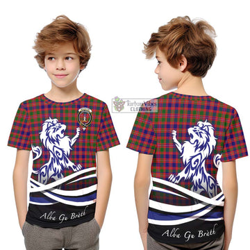 MacIntyre Modern Tartan Kid T-Shirt with Alba Gu Brath Regal Lion Emblem