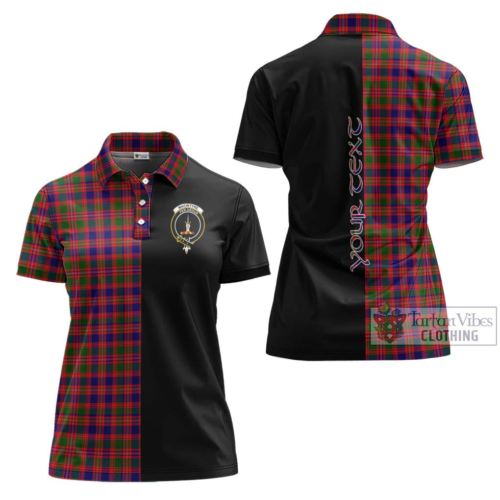 MacIntyre Modern Tartan Women's Polo Shirt with Family Crest and Half Of Me Style Women - Tartanvibesclothing Shop