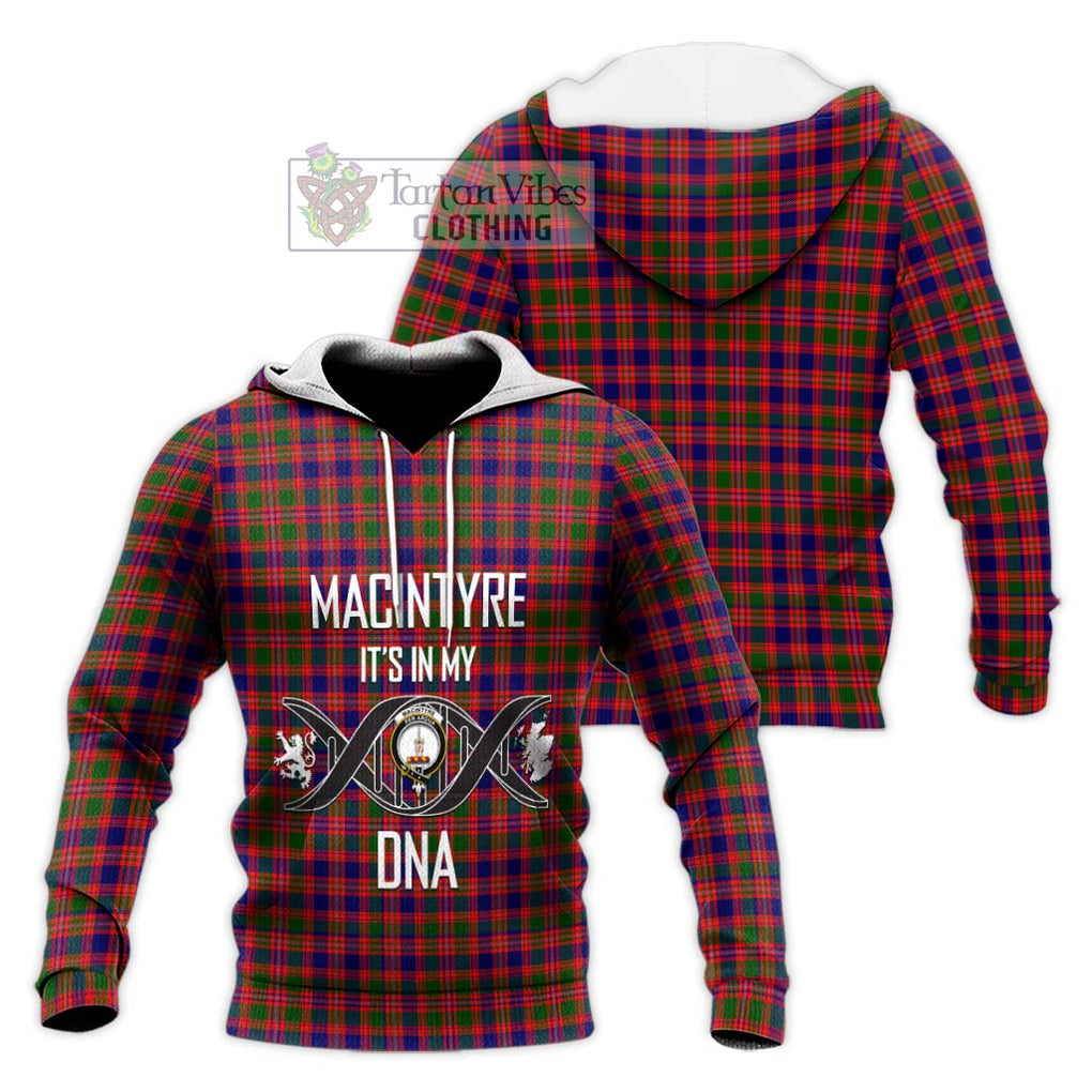 MacIntyre Modern Tartan Knitted Hoodie with Family Crest DNA In Me Style Unisex Knitted Pullover Hoodie - Tartanvibesclothing Shop