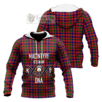 MacIntyre Modern Tartan Knitted Hoodie with Family Crest DNA In Me Style