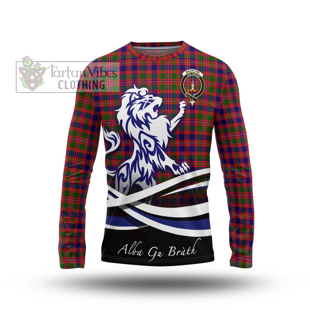 MacIntyre Modern Tartan Long Sleeve T-Shirt with Alba Gu Brath Regal Lion Emblem Unisex - Tartanvibesclothing Shop