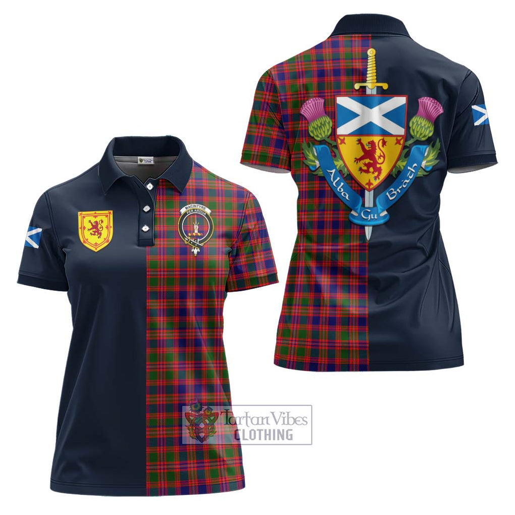 Tartan Vibes Clothing MacIntyre Modern Tartan Women's Polo Shirt with Scottish Lion Royal Arm Half Style