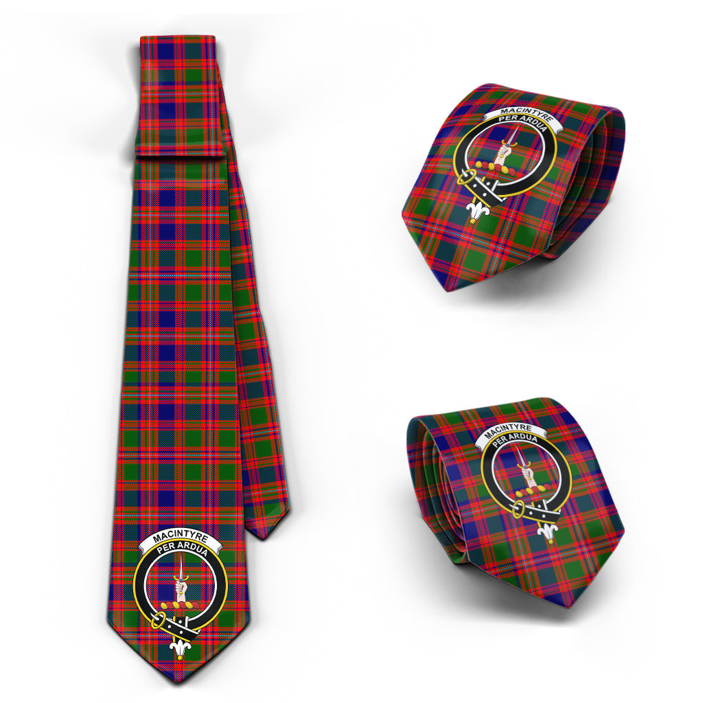 MacIntyre Modern Tartan Classic Necktie with Family Crest Necktie One Size - Tartan Vibes Clothing