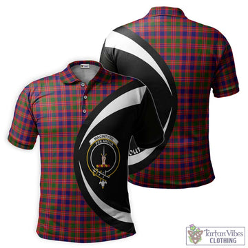 MacIntyre Modern Tartan Men's Polo Shirt with Family Crest Circle Style