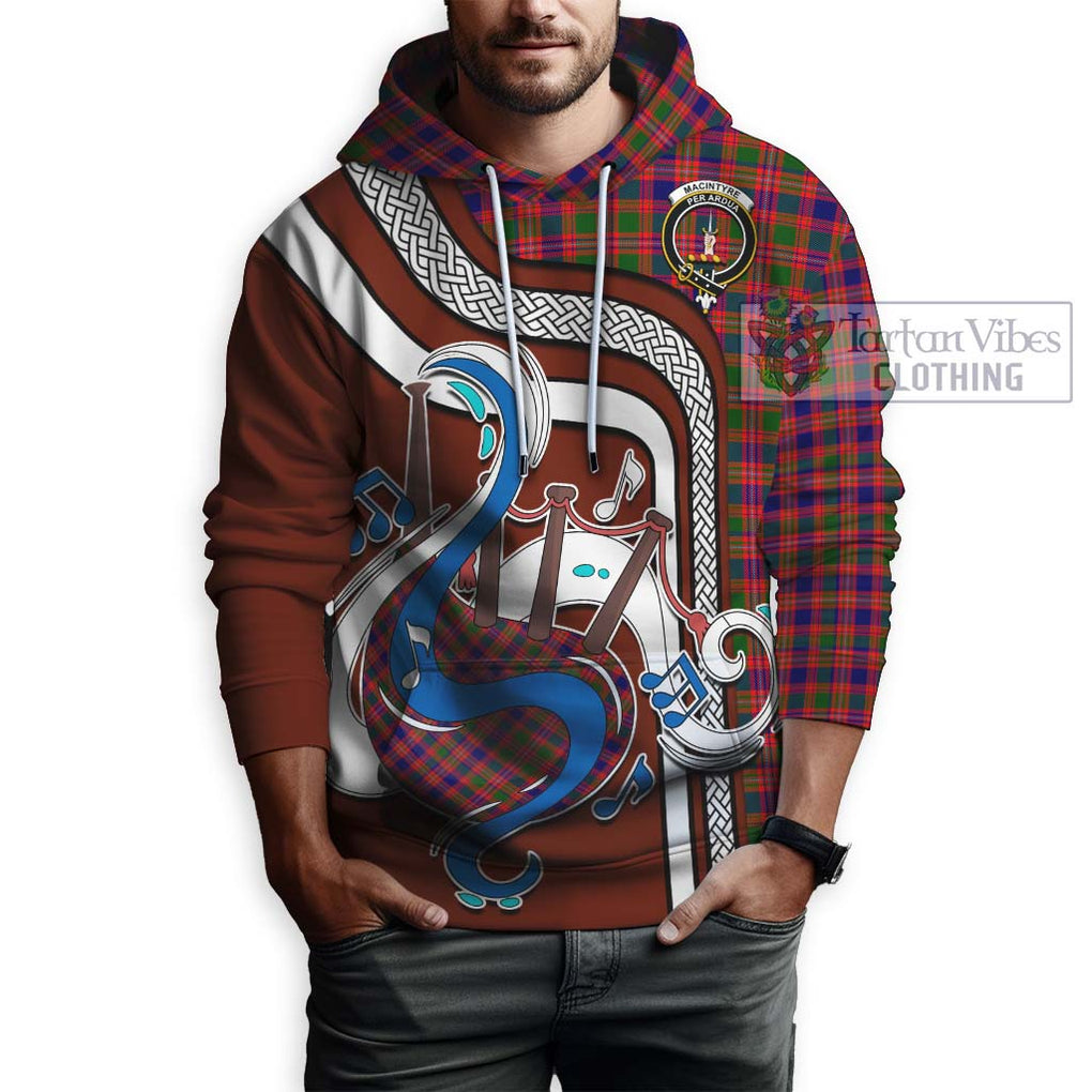 MacIntyre Modern Tartan Hoodie with Epic Bagpipe Style Zip Hoodie - Tartanvibesclothing Shop