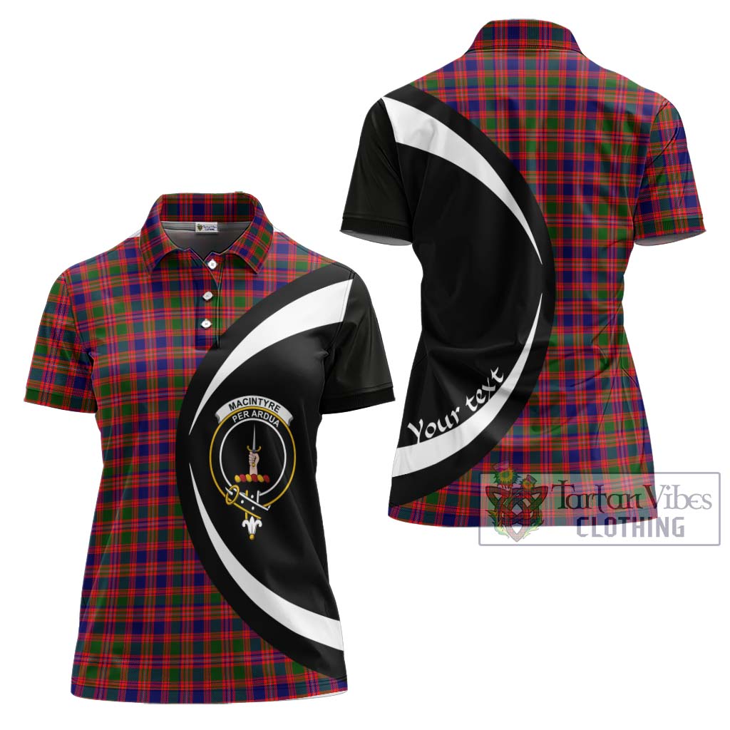 MacIntyre Modern Tartan Women's Polo Shirt with Family Crest Circle Style Women - Tartan Vibes Clothing