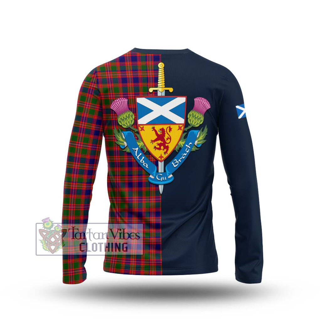 Tartan Vibes Clothing MacIntyre Modern Tartan Long Sleeve T-Shirt with Scottish Lion Royal Arm Half Style