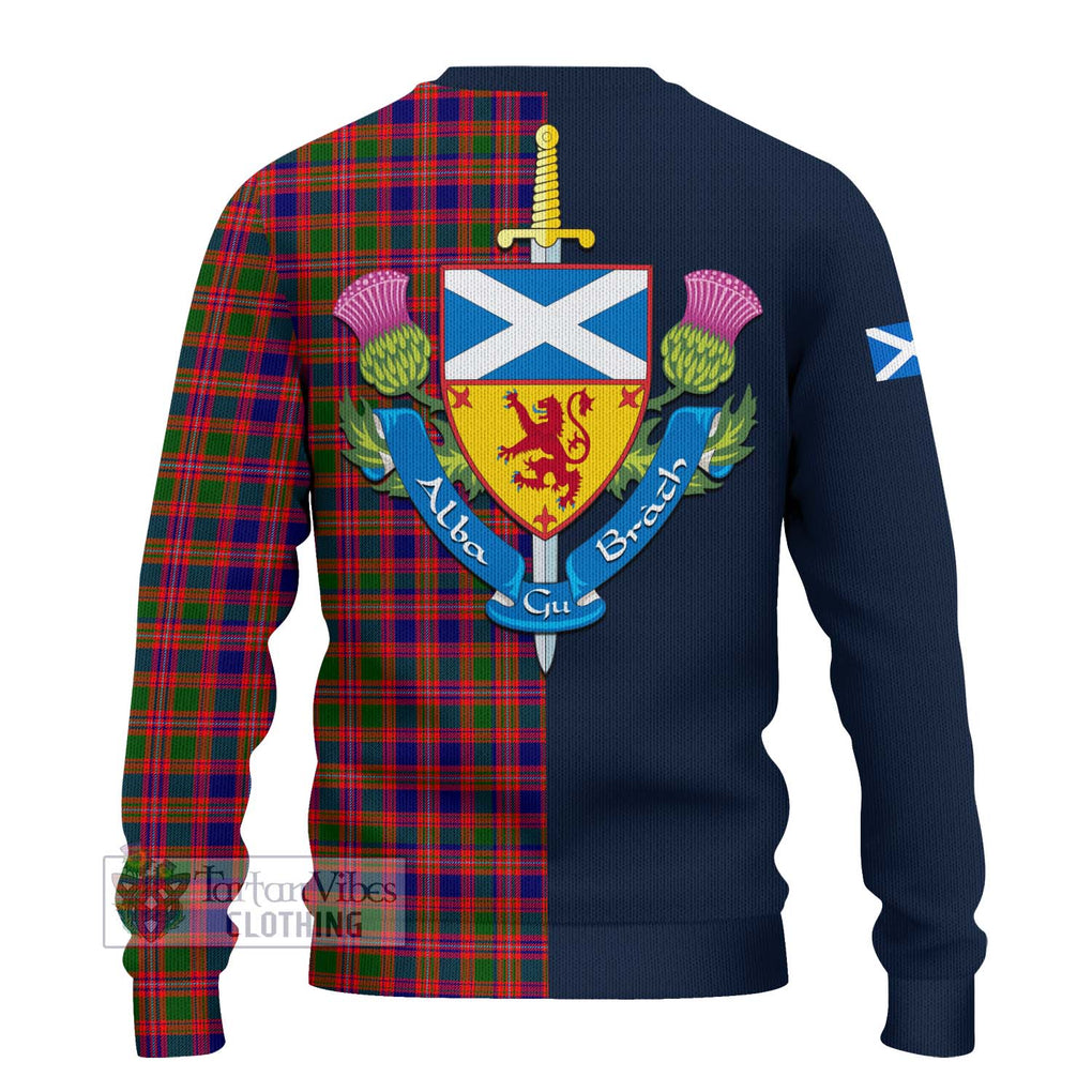 Tartan Vibes Clothing MacIntyre Modern Tartan Knitted Sweater with Scottish Lion Royal Arm Half Style