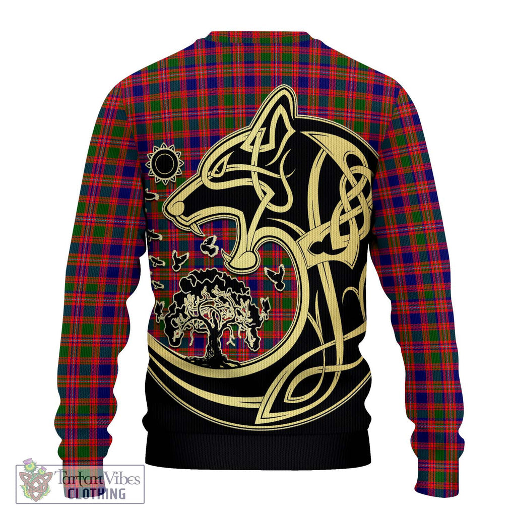 MacIntyre Modern Tartan Knitted Sweater with Family Crest Celtic Wolf Style - Tartan Vibes Clothing