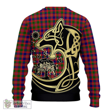 MacIntyre Modern Tartan Ugly Sweater with Family Crest Celtic Wolf Style