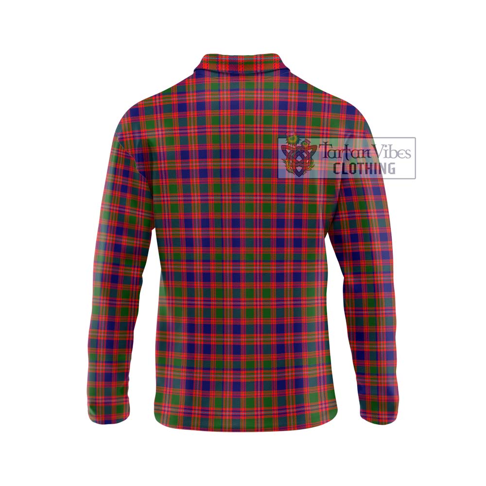 MacIntyre Modern Tartan Long Sleeve Polo Shirt with Family Crest DNA In Me Style - Tartanvibesclothing Shop