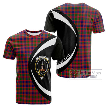 MacIntyre Modern Tartan Cotton T-shirt with Family Crest Circle Style