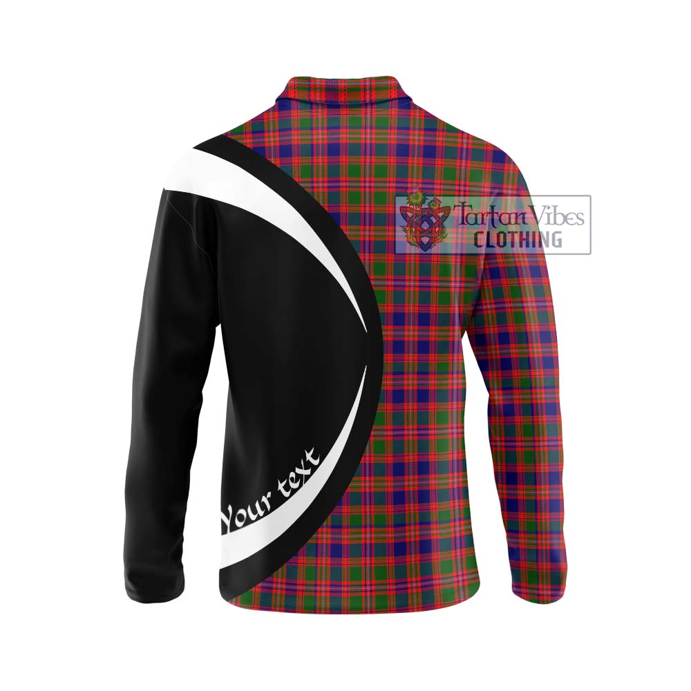 MacIntyre Modern Tartan Long Sleeve Polo Shirt with Family Crest Circle Style - Tartan Vibes Clothing