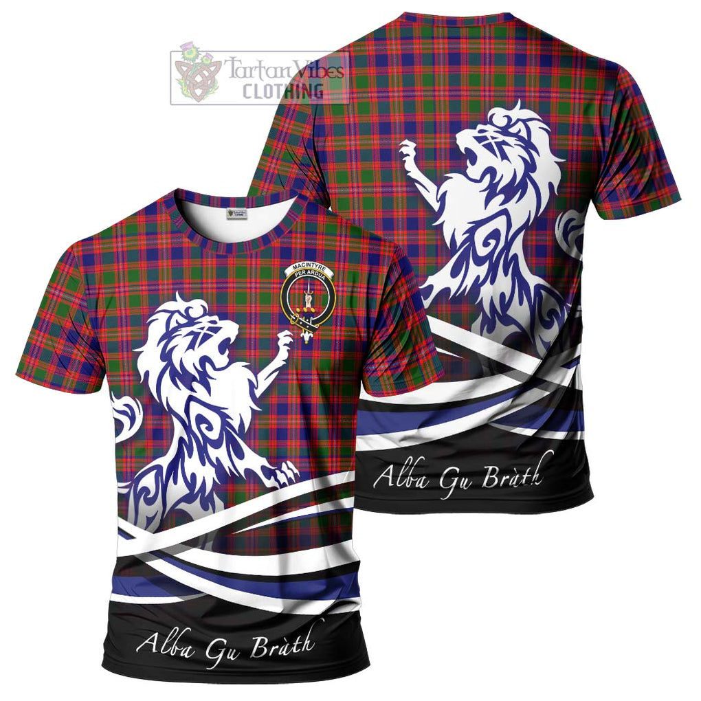 Tartan Vibes Clothing MacIntyre Modern Tartan Cotton T-shirt with Alba Gu Brath Regal Lion Emblem