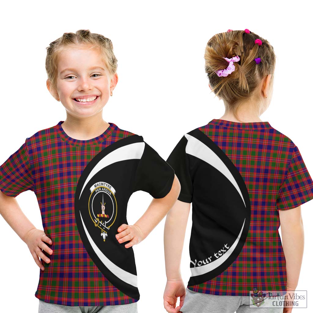 MacIntyre Modern Tartan Kid T-Shirt with Family Crest Circle Style - Tartan Vibes Clothing