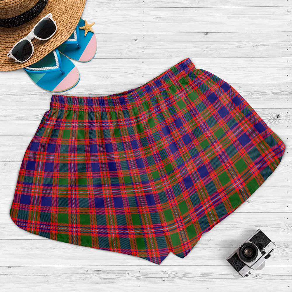 macintyre-modern-tartan-womens-shorts-with-family-crest