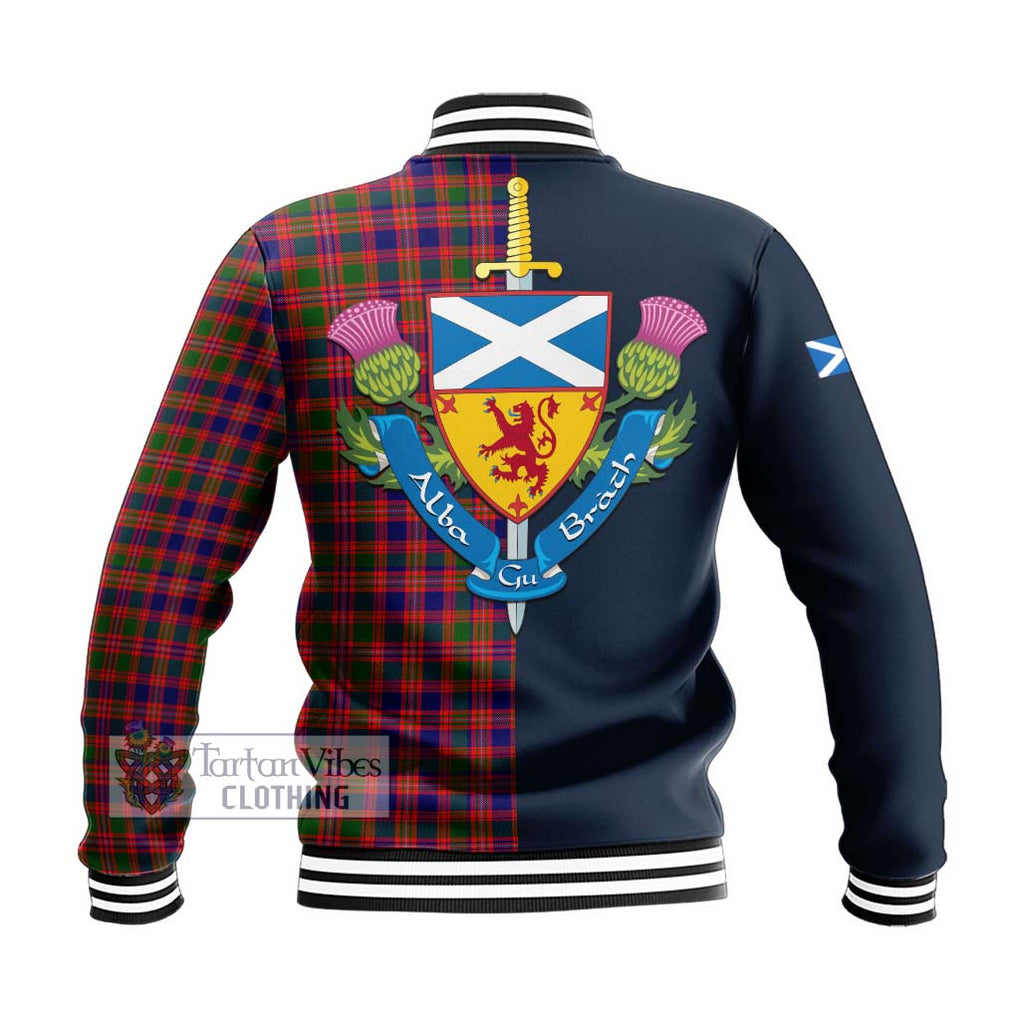 Tartan Vibes Clothing MacIntyre Modern Tartan Baseball Jacket with Scottish Lion Royal Arm Half Style