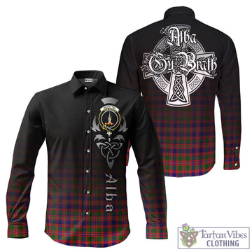 MacIntyre Modern Tartan Long Sleeve Button Up Featuring Alba Gu Brath Family Crest Celtic Inspired