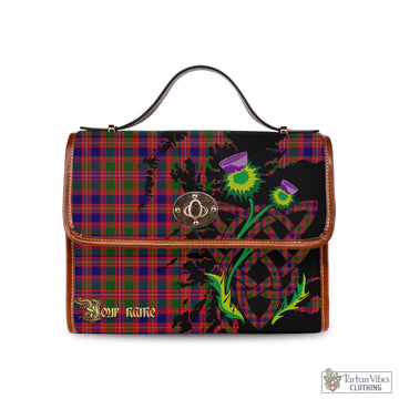 MacIntyre Modern Tartan Waterproof Canvas Bag with Scotland Map and Thistle Celtic Accents