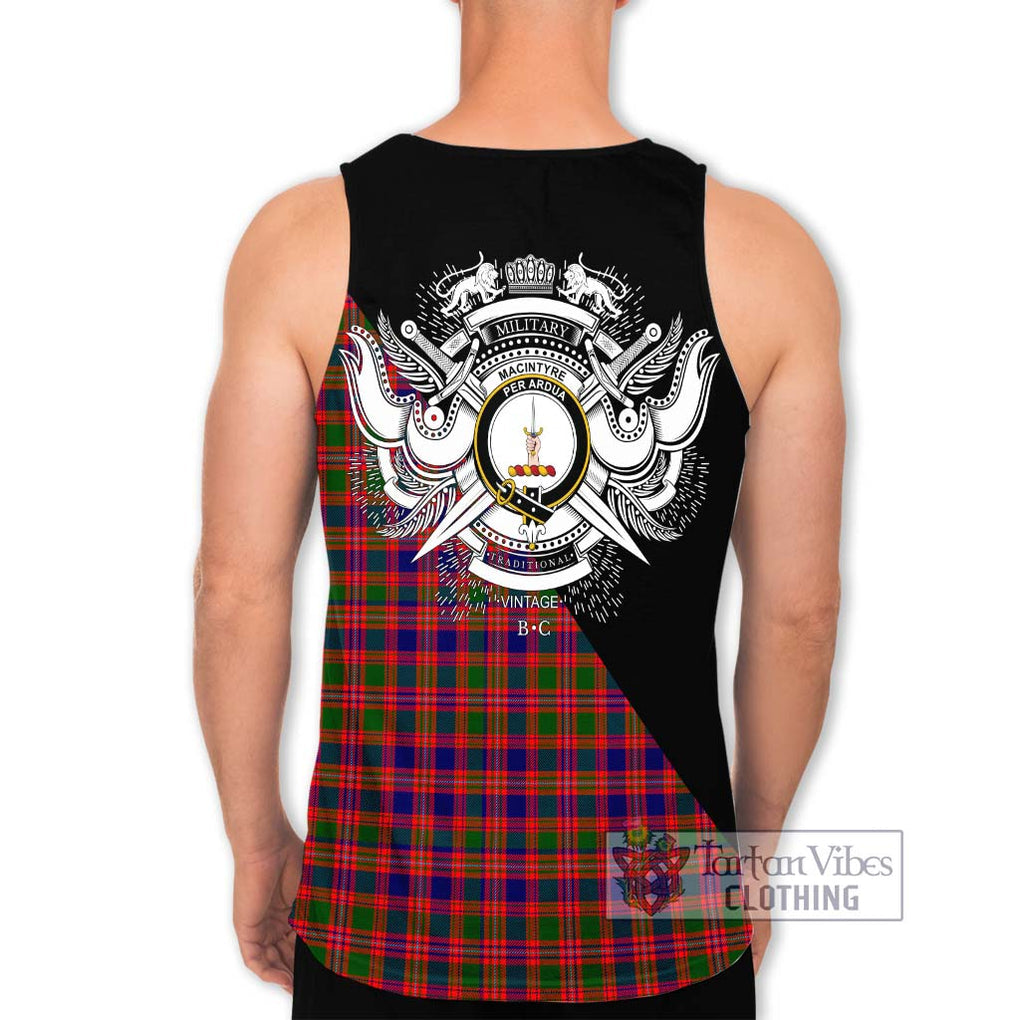 MacIntyre Modern Tartan Men's Tank Top with Family Crest and Military Logo Style - Tartanvibesclothing Shop