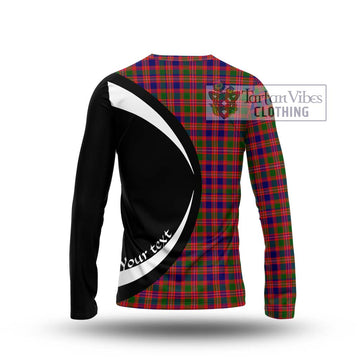 MacIntyre Modern Tartan Long Sleeve T-Shirt with Family Crest Circle Style