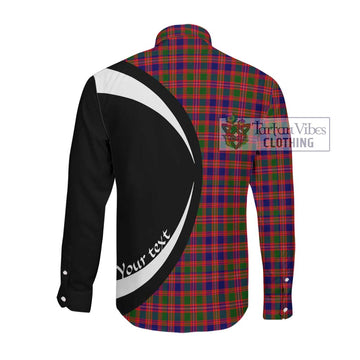 MacIntyre Modern Tartan Long Sleeve Button Up with Family Crest Circle Style