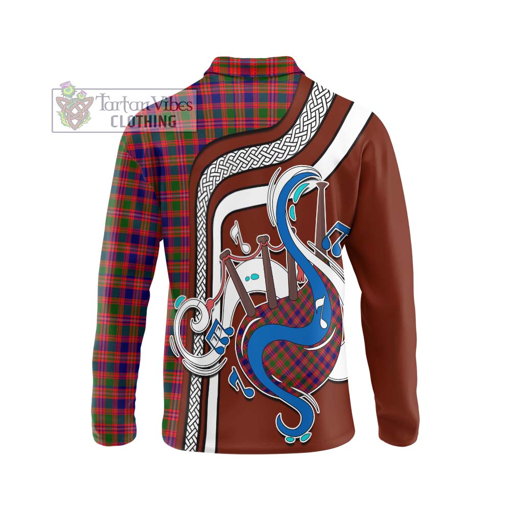 Tartan Vibes Clothing MacIntyre Modern Tartan Long Sleeve Polo Shirt with Epic Bagpipe Style