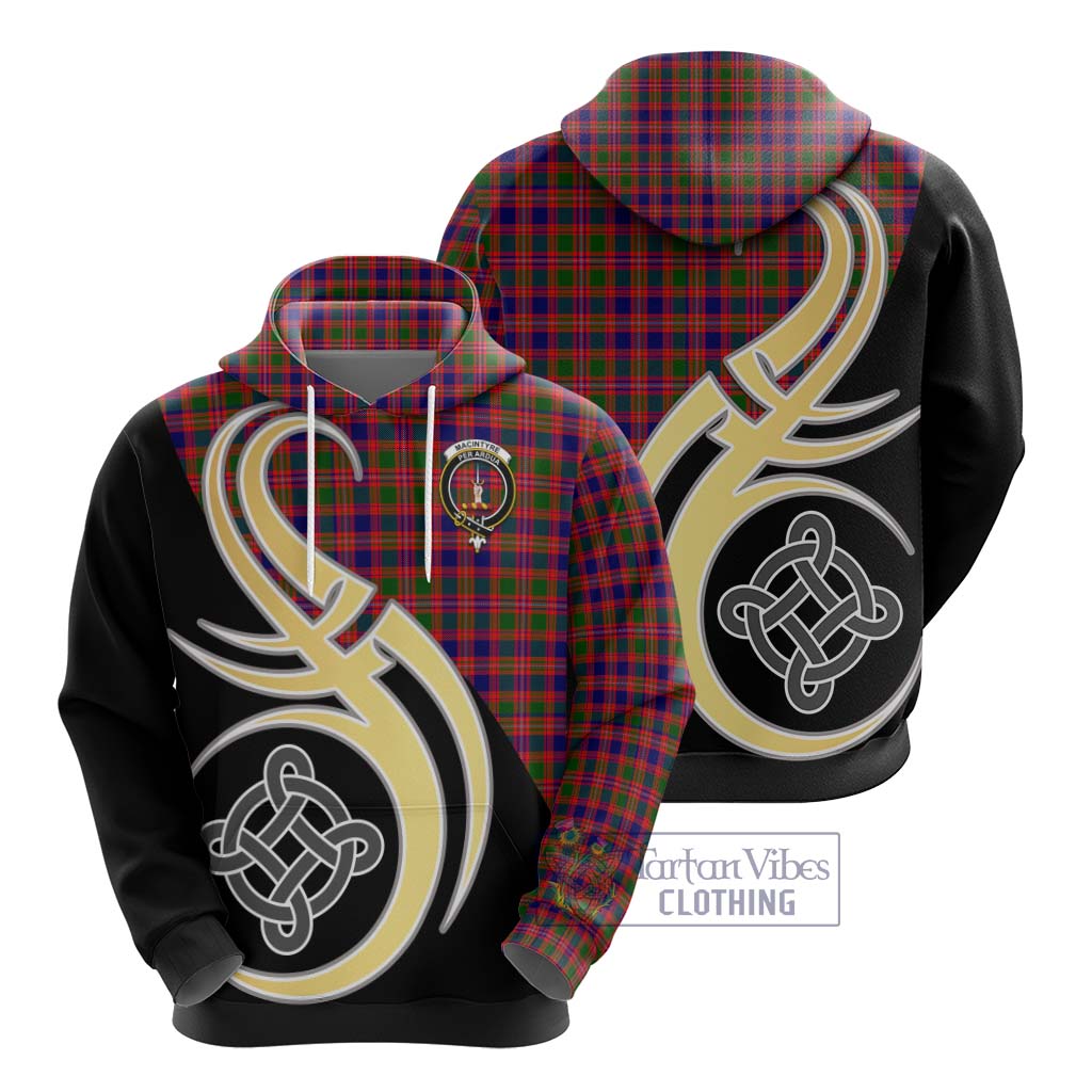 Tartan Vibes Clothing MacIntyre Modern Tartan Hoodie with Family Crest and Celtic Symbol Style
