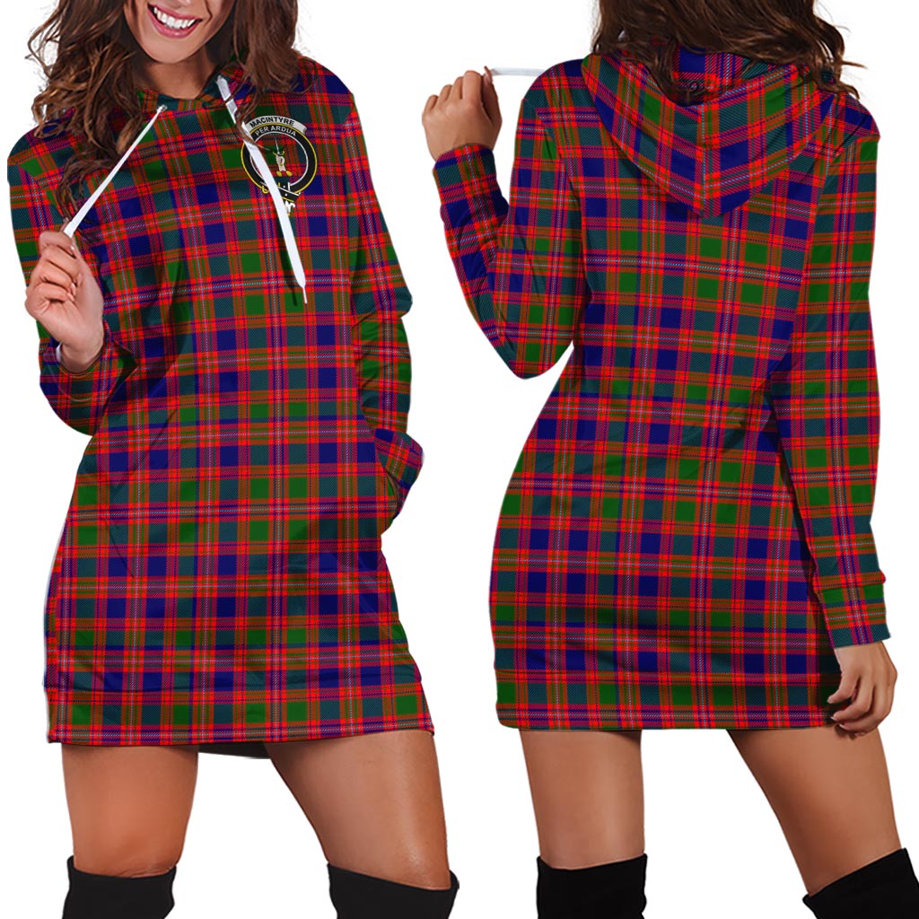 MacIntyre Modern Tartan Hoodie Dress with Family Crest - Tartan Vibes Clothing