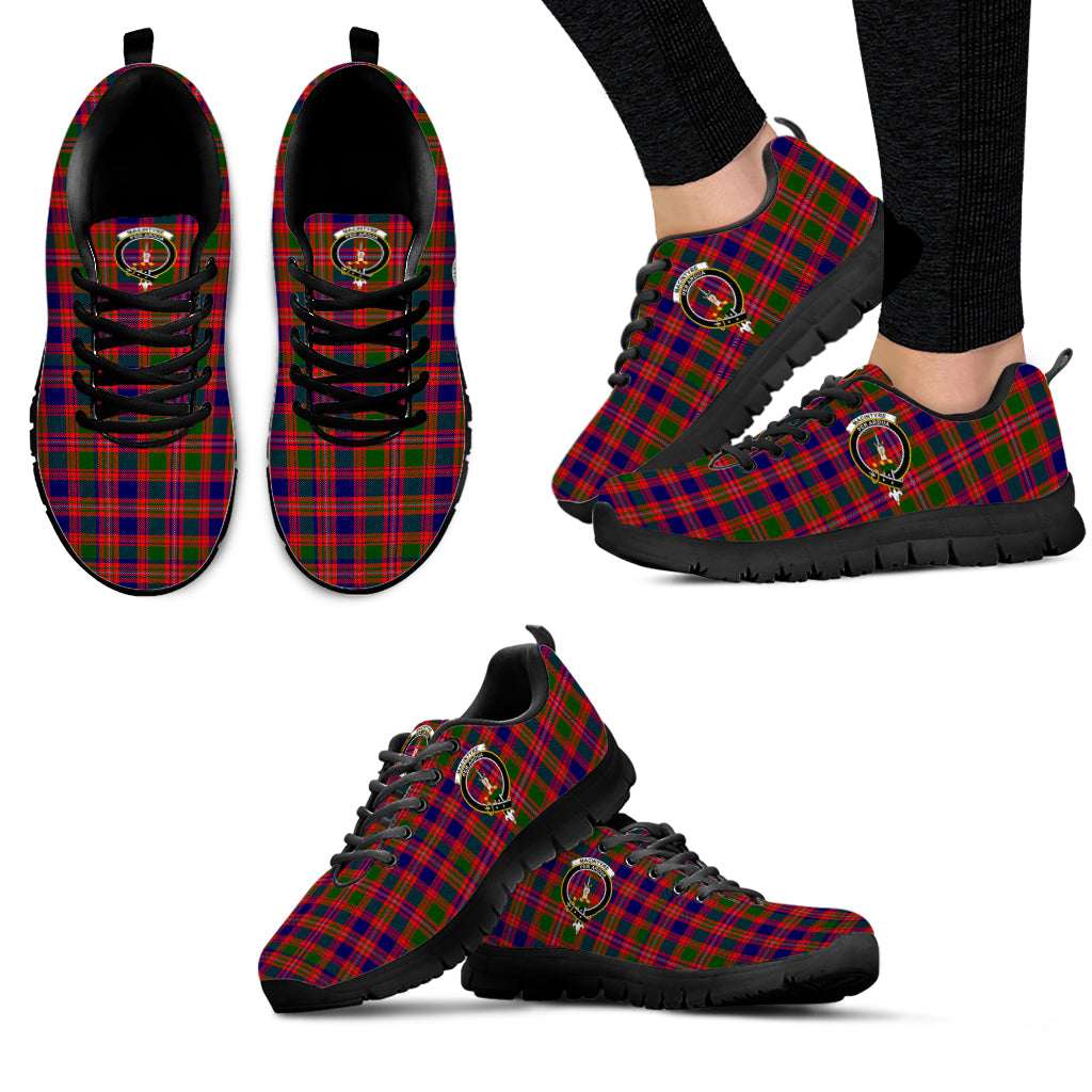 MacIntyre Modern Tartan Sneakers with Family Crest - Tartan Vibes Clothing