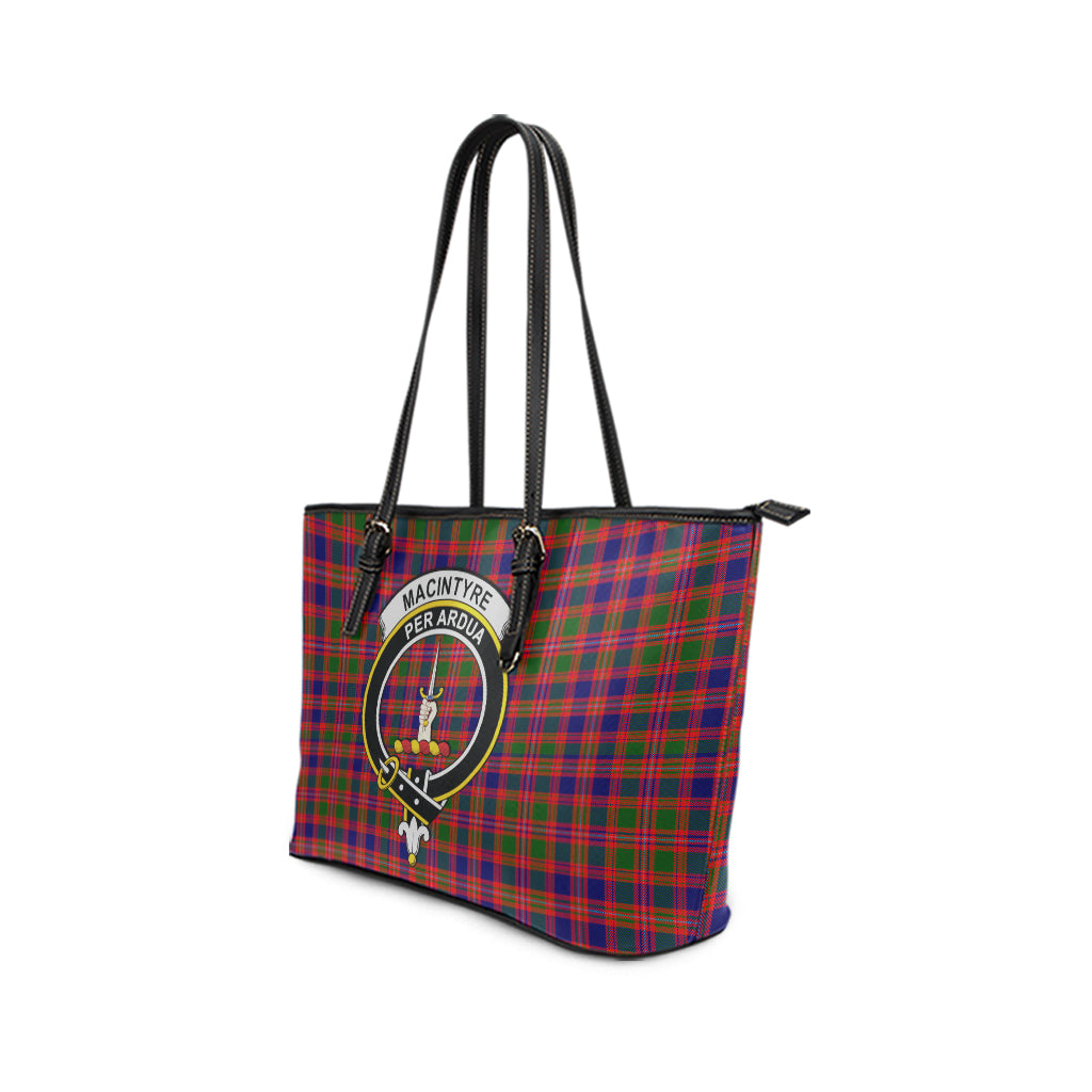 macintyre-modern-tartan-leather-tote-bag-with-family-crest