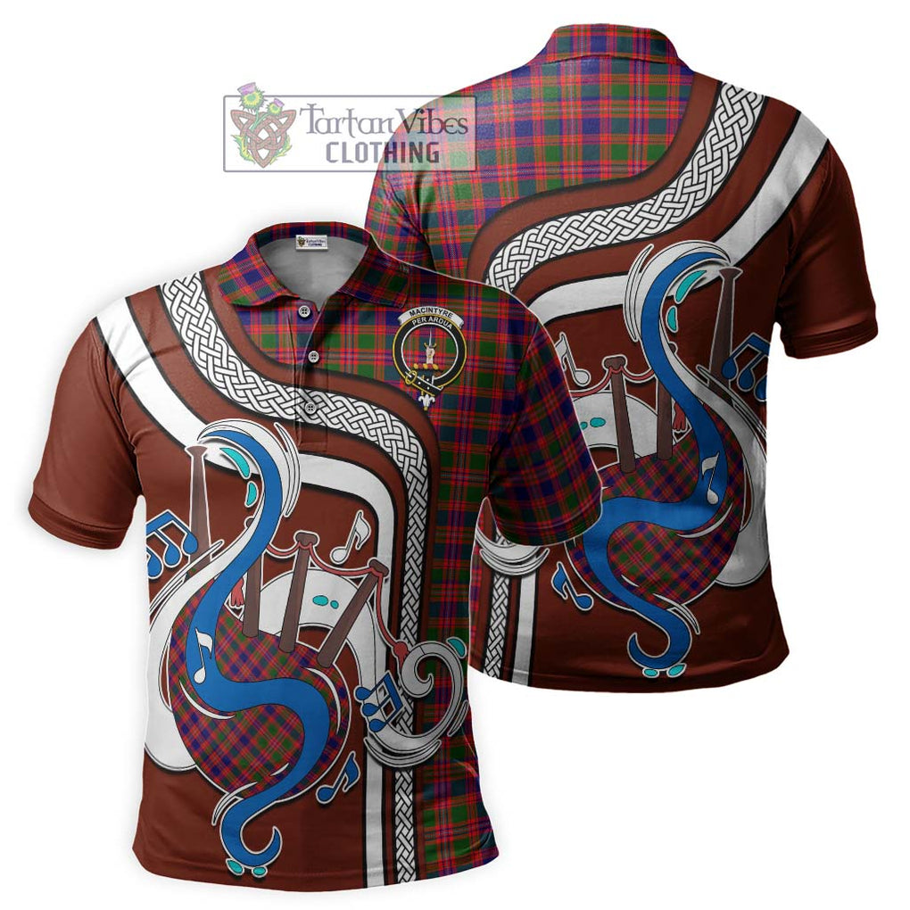 Tartan Vibes Clothing MacIntyre Modern Tartan Polo Shirt with Epic Bagpipe Style