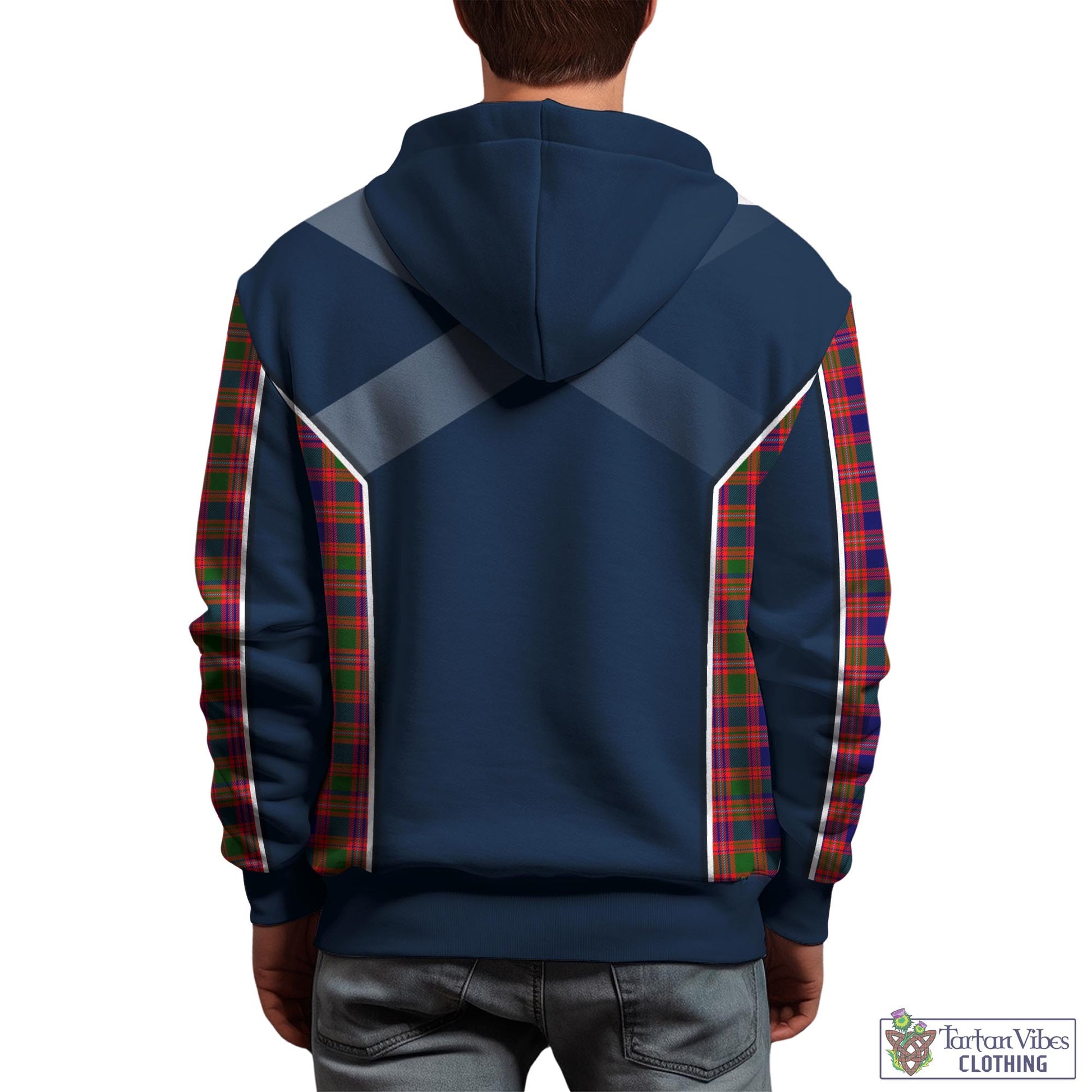 Tartan Vibes Clothing MacIntyre Modern Tartan Hoodie with Family Crest and Lion Rampant Vibes Sport Style
