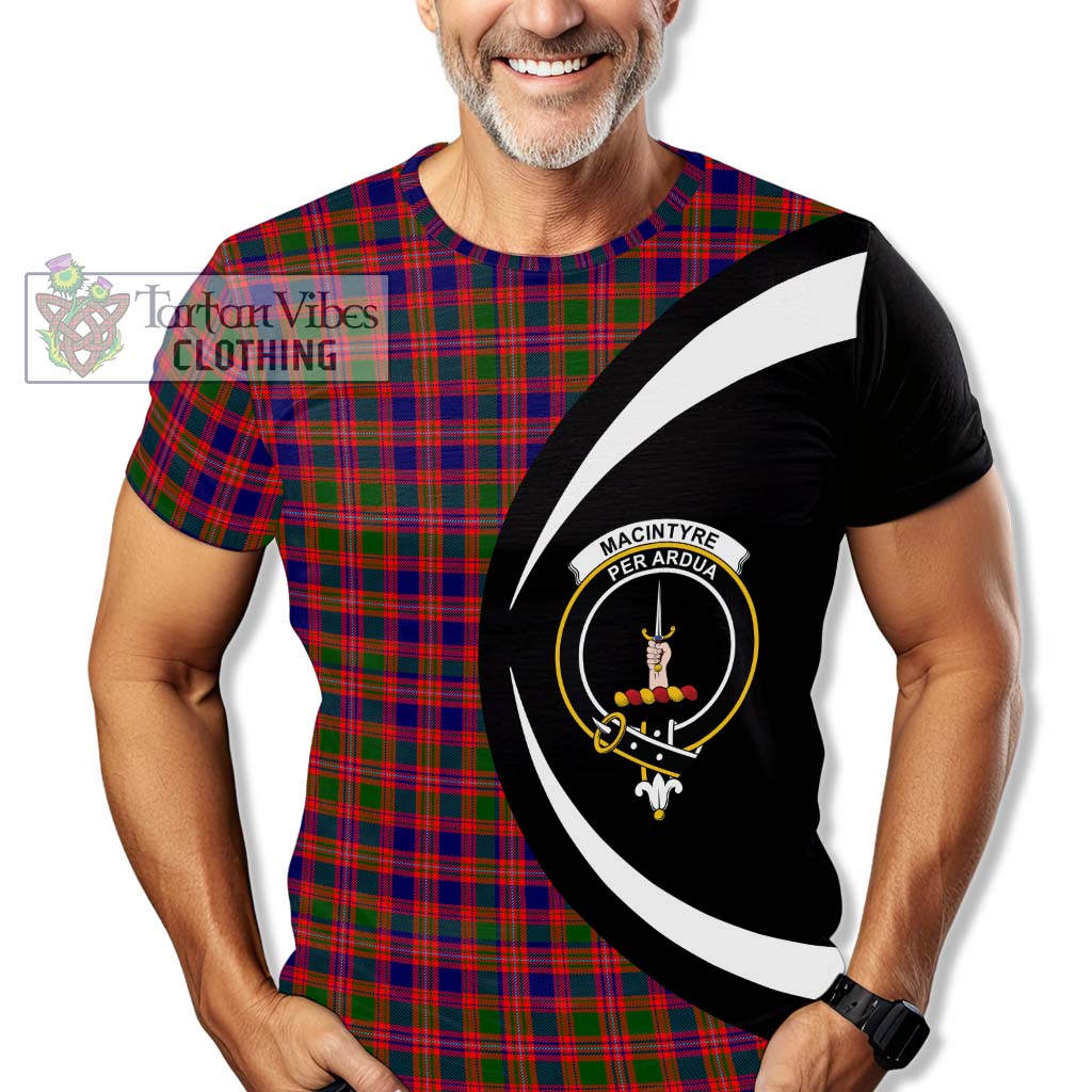 Tartan Vibes Clothing MacIntyre Modern Tartan T-Shirt with Family Crest Circle Style