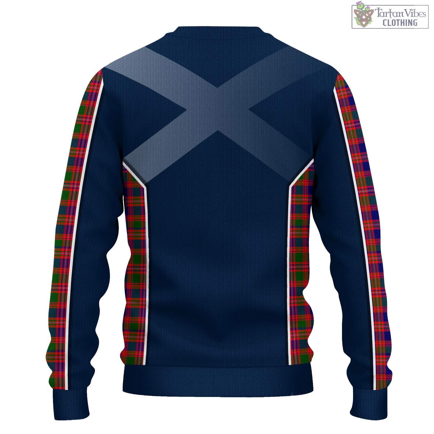 Tartan Vibes Clothing MacIntyre Modern Tartan Knitted Sweatshirt with Family Crest and Scottish Thistle Vibes Sport Style