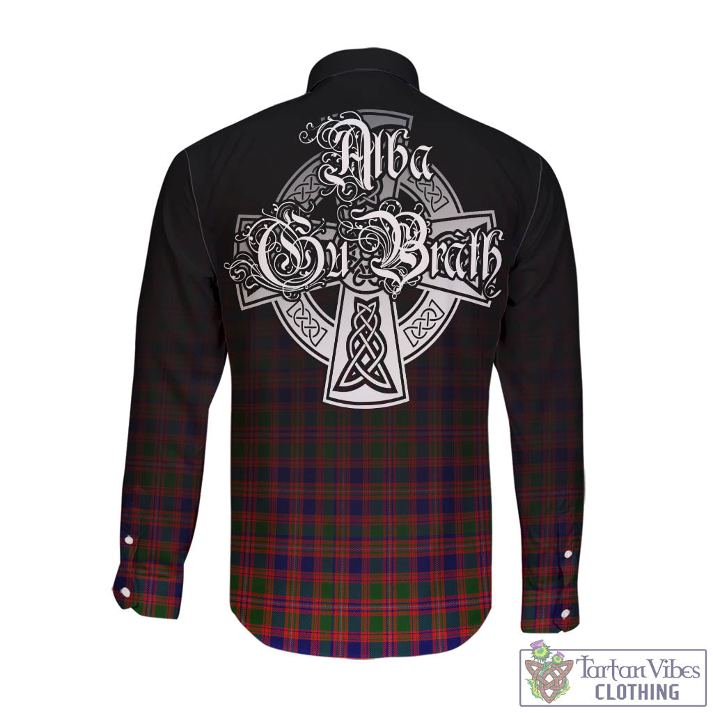 Tartan Vibes Clothing MacIntyre Modern Tartan Long Sleeve Button Up Featuring Alba Gu Brath Family Crest Celtic Inspired